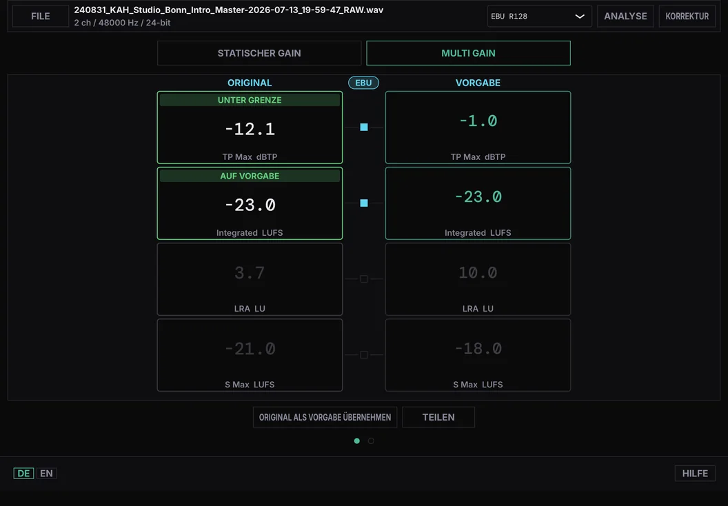 pegelWERK loudness CORRECT, go to product page